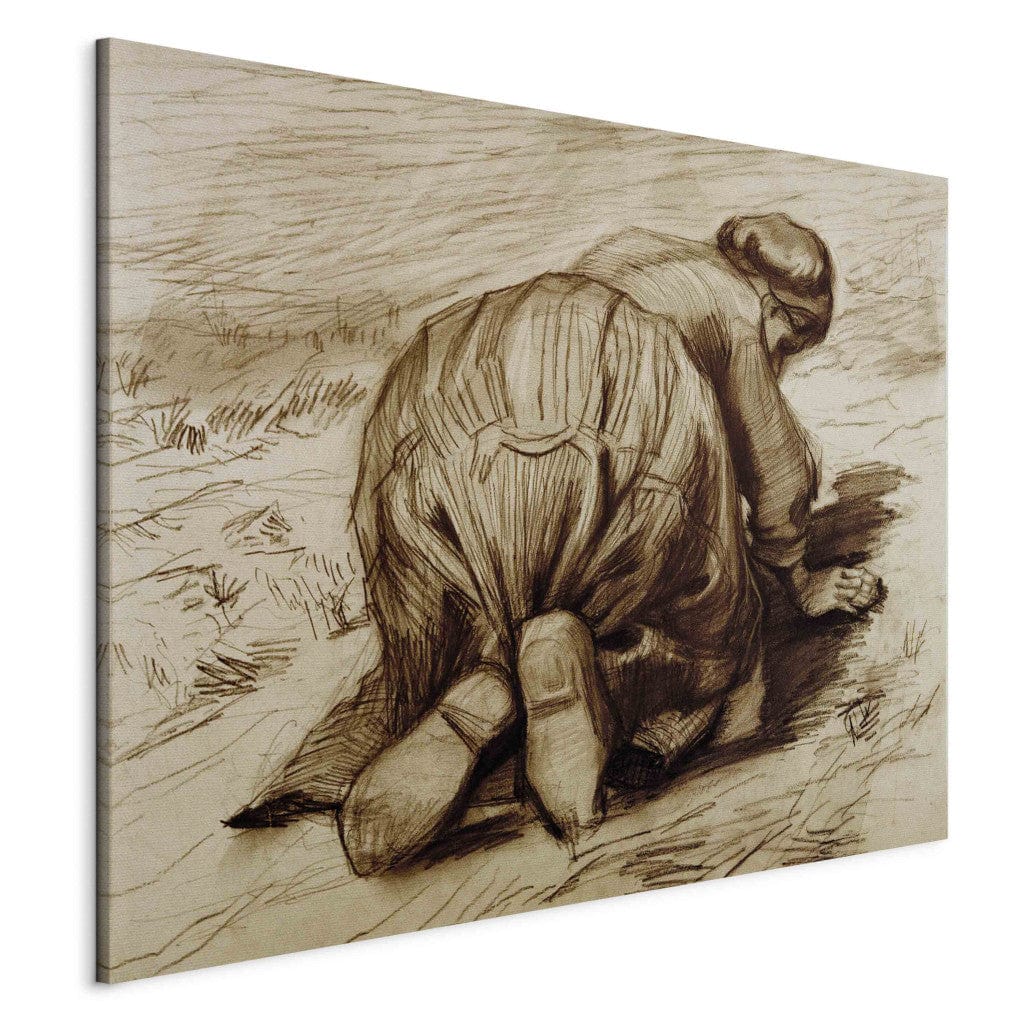 Gleznas reprodukcija /Vinsents van Gogs/ - Kleņojoša lauksaimniece G ART