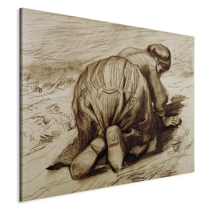Gleznas reprodukcija /Vinsents van Gogs/ - Kleņojoša lauksaimniece G ART