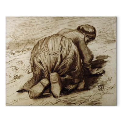 Gleznas reprodukcija (Vinsents van Gogs) - Kleņojoša lauksaimniece G ART