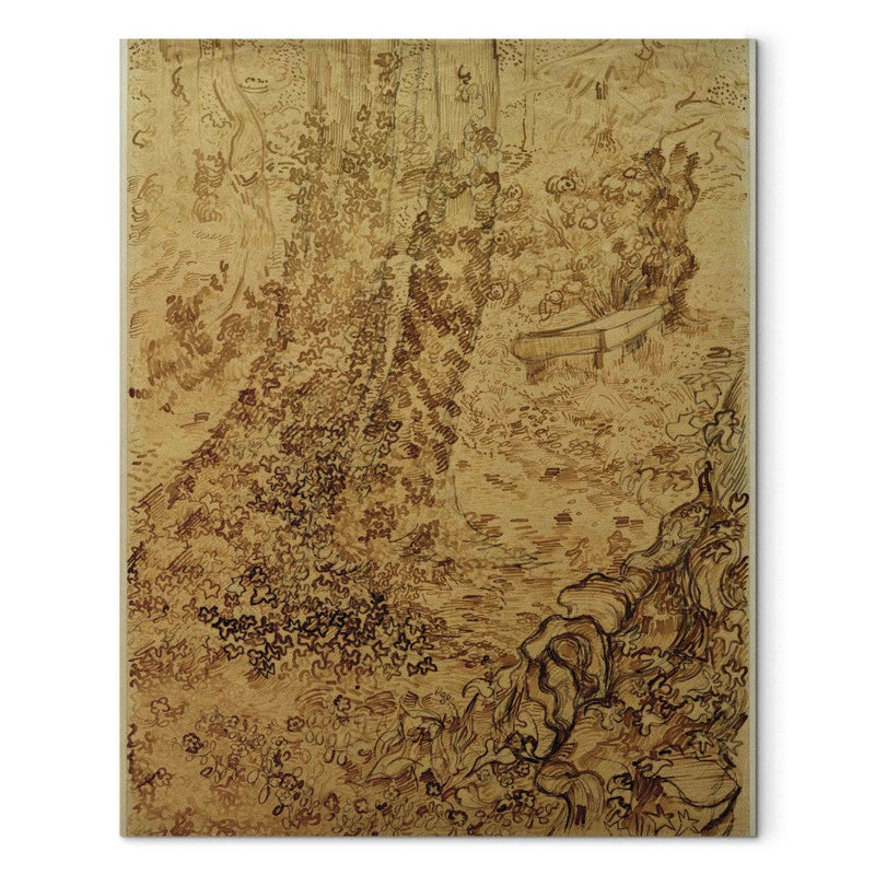 Воспроизведение живописи (Винсент Ван Гог) - Деревья с искусством плюща G