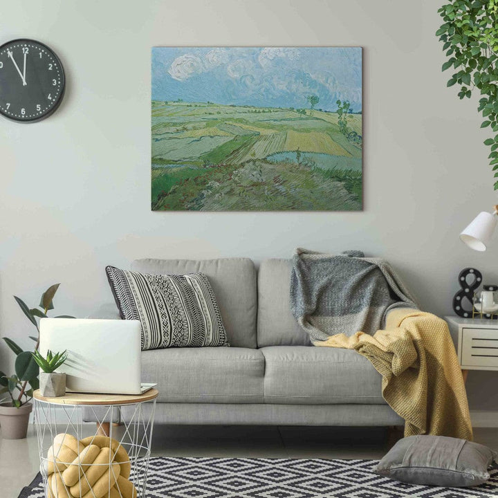 Gleznas reprodukcija /Vinsents van Gogs/ - Kviešu lauki Oversā ar lietus mākoņiem G ART