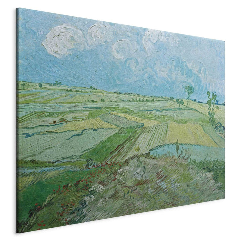 Tapybos atkūrimas (Vincentas Van Gogas) - kviečių laukai pertekliuose su lietaus debesimis G menas