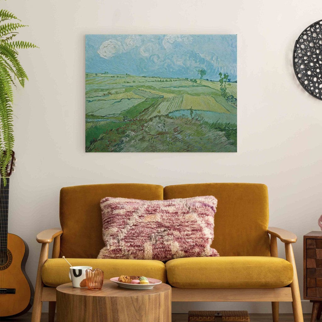 Gleznas reprodukcija /Vinsents van Gogs/ - Kviešu lauki Oversā ar lietus mākoņiem G ART
