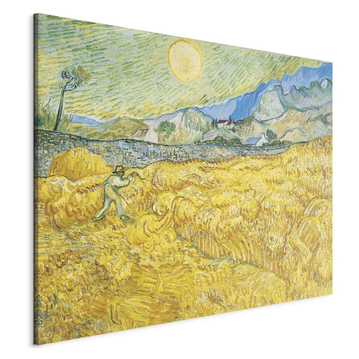 Gleznas reprodukcija /Vinsents van Gogs/ - Kviešu lauks aiz Saint-Paul slimnīcas ar pļāvēju G ART