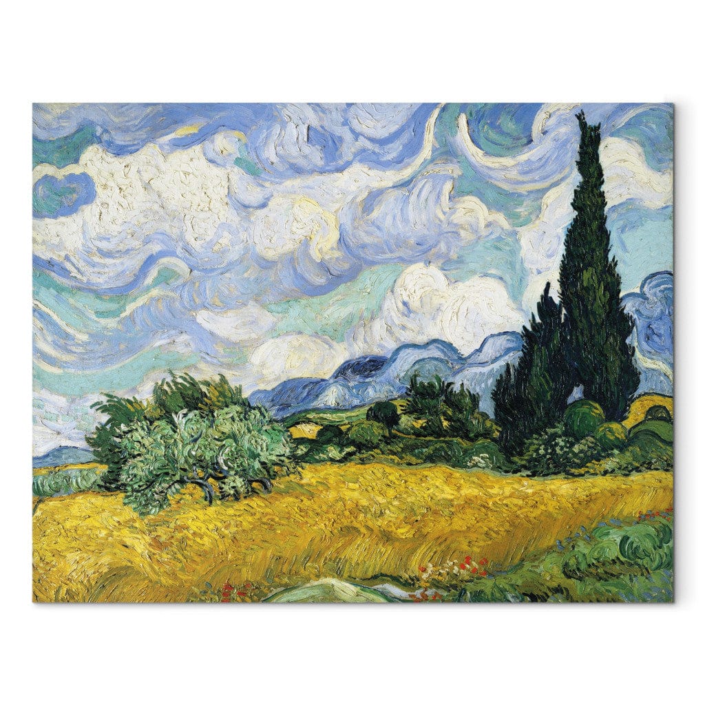 Gleznas reprodukcija /Vinsents van Gogs/ - Kviešu lauks ar cipresēm G ART