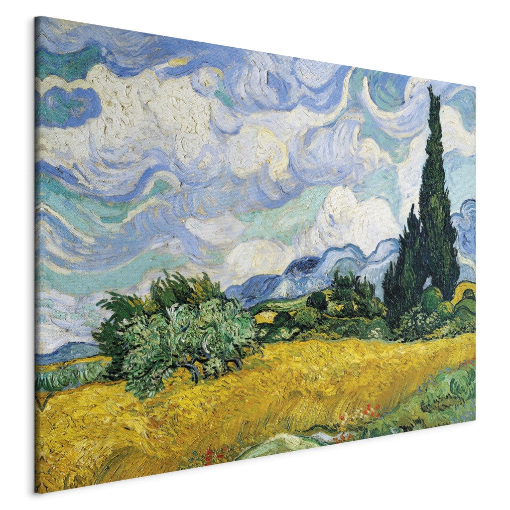 Gleznas reprodukcija /Vinsents van Gogs/ - Kviešu lauks ar cipresēm G ART