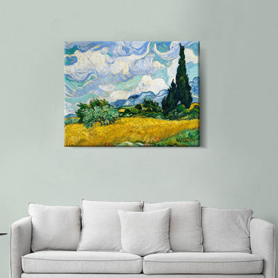Maalauksen lisääntyminen (Vincent Van Gogh) - vehnäkenttä Cypress G -taidetta