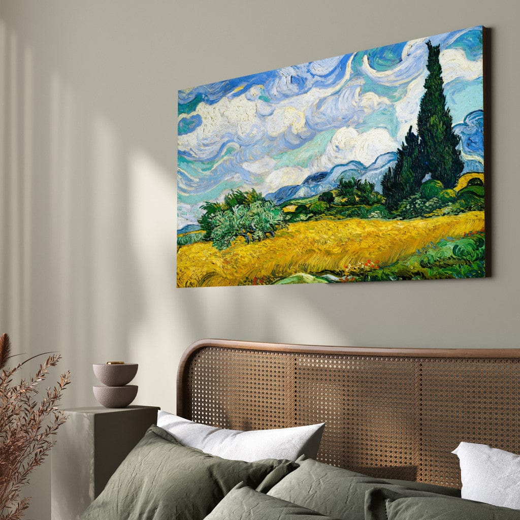 Gleznas reprodukcija /Vinsents van Gogs/ - Kviešu lauks ar cipresēm G ART