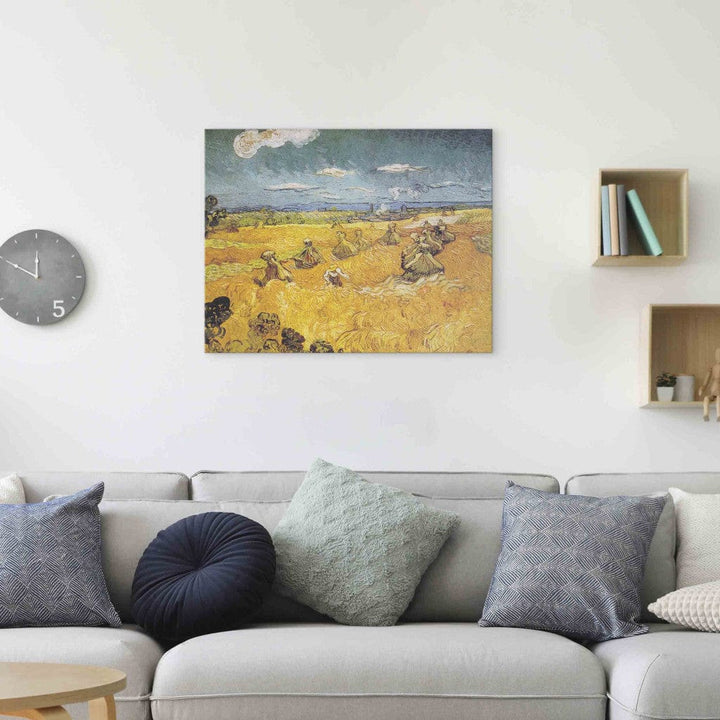 Gleznas reprodukcija /Vinsents van Gogs/ - Kviešu lauks ar pļaujmašīnu G ART