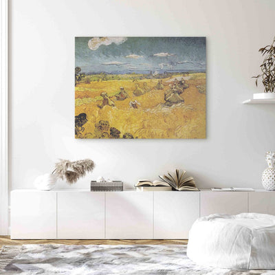 Gleznas reprodukcija (Vinsents van Gogs) - Kviešu lauks ar pļaujmašīnu G ART