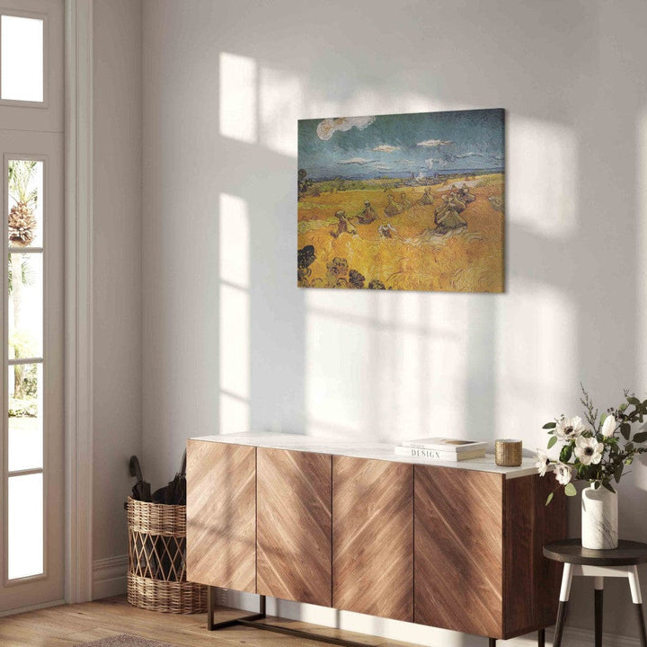 Gleznas reprodukcija /Vinsents van Gogs/ - Kviešu lauks ar pļaujmašīnu G ART