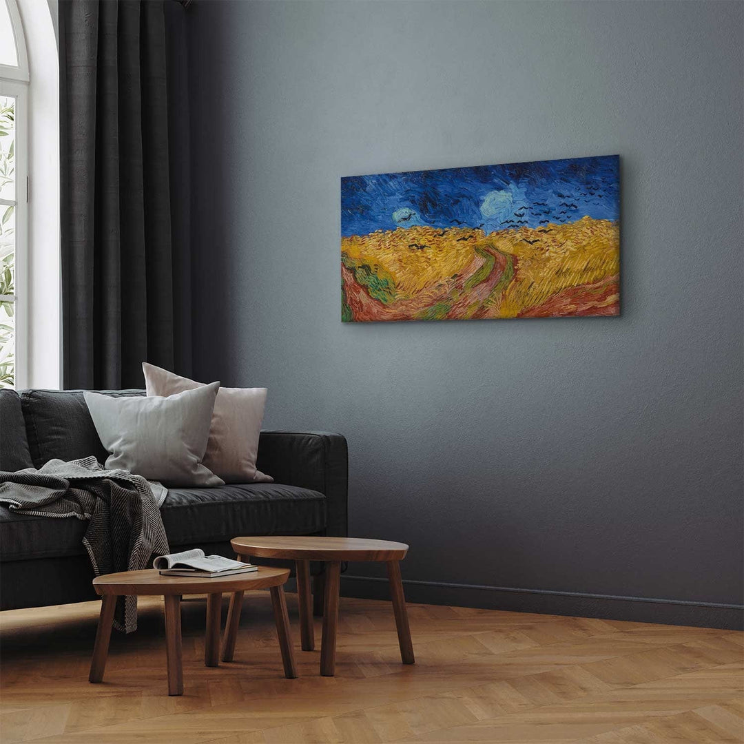Gleznas reprodukcija /Vinsents van Gogs/ - Kviešu lauks ar vārnām G ART