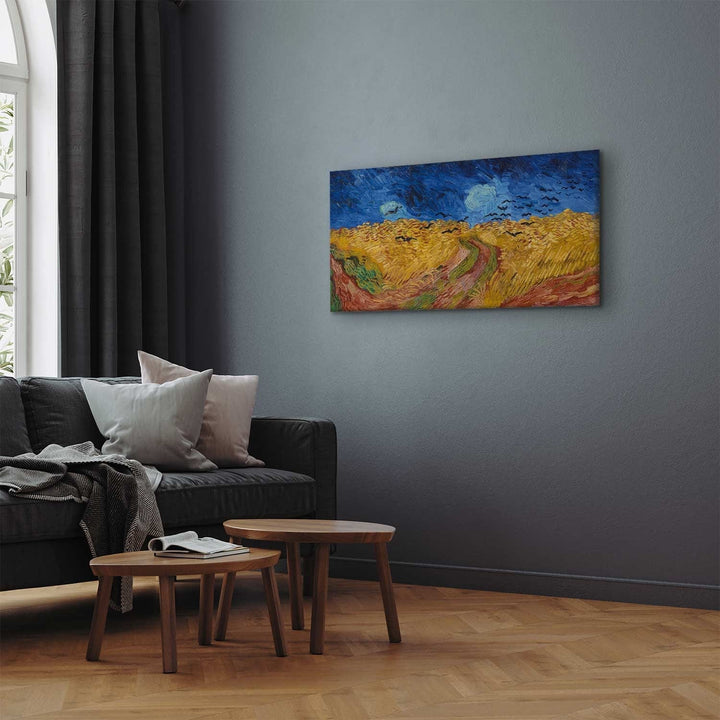 Gleznas reprodukcija /Vinsents van Gogs/ - Kviešu lauks ar vārnām G ART