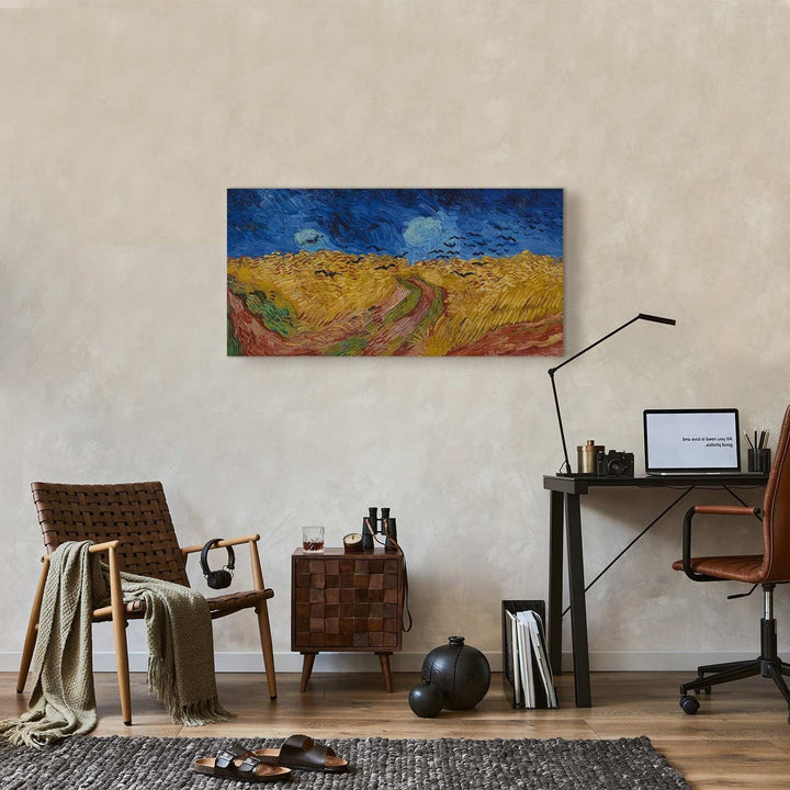 Gleznas reprodukcija /Vinsents van Gogs/ - Kviešu lauks ar vārnām G ART
