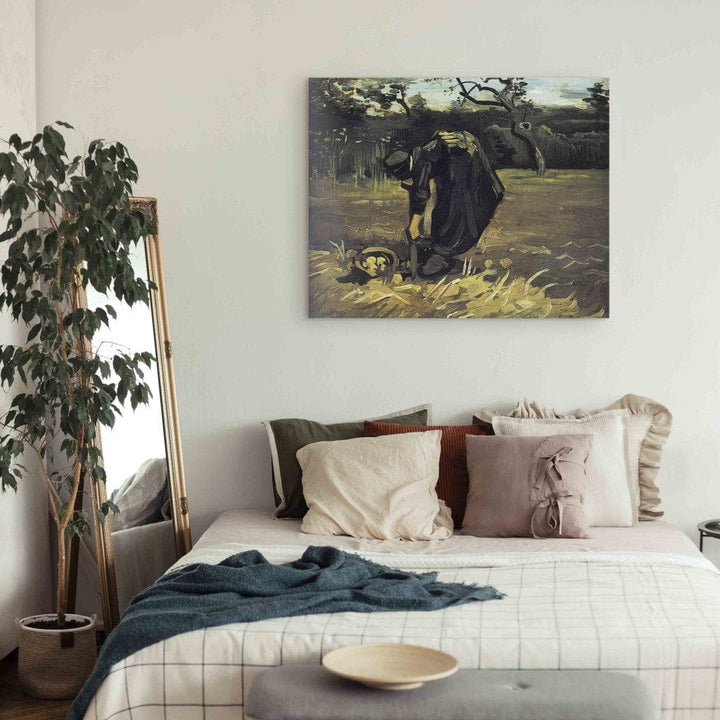 Gleznas reprodukcija /Vinsents van Gogs/ - Lauksaimniece vāc kartupeļu ražu G ART