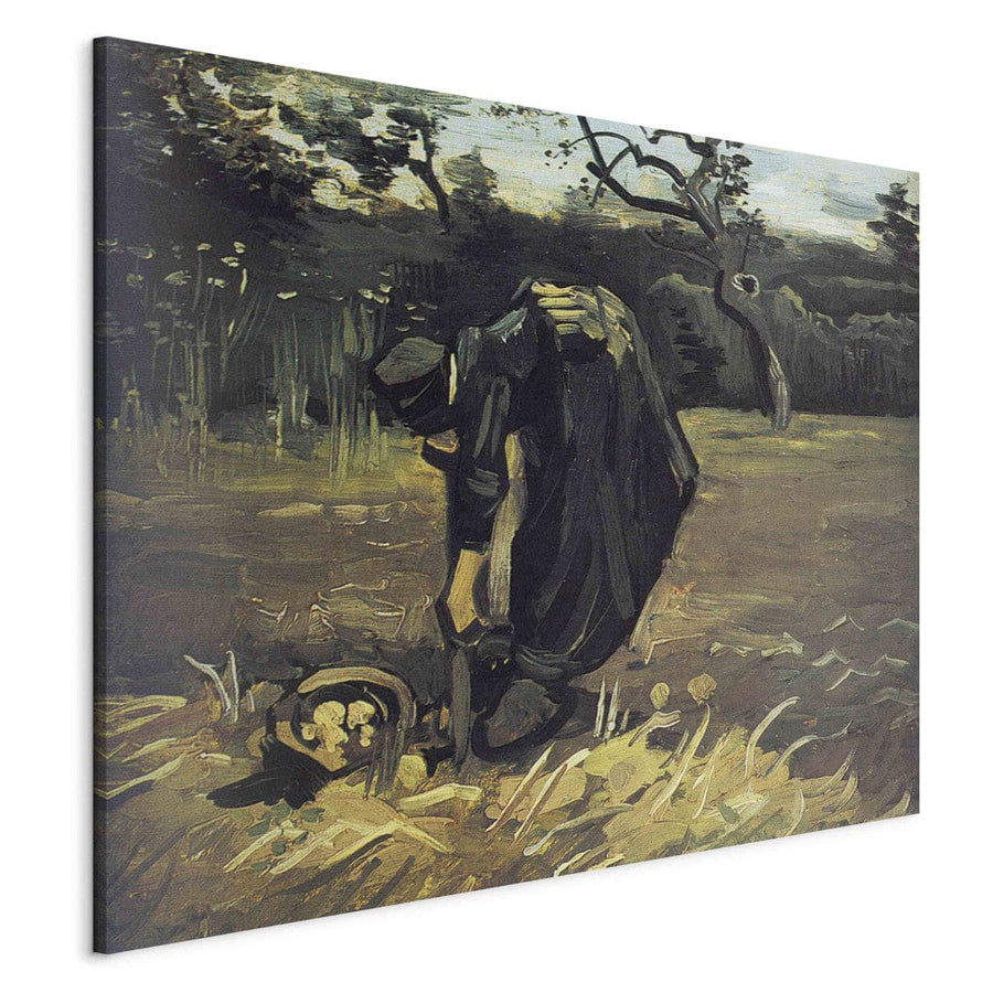 Gleznas reprodukcija /Vinsents van Gogs/ - Lauksaimniece vāc kartupeļu ražu G ART