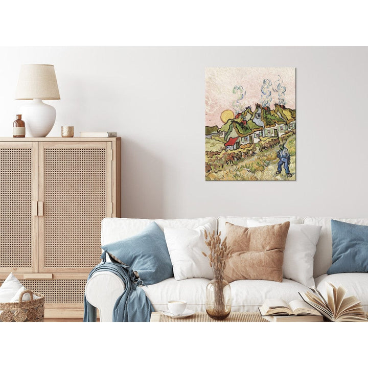 Gleznas reprodukcija /Vinsents van Gogs/ - Lauku mājas saulrietā G ART