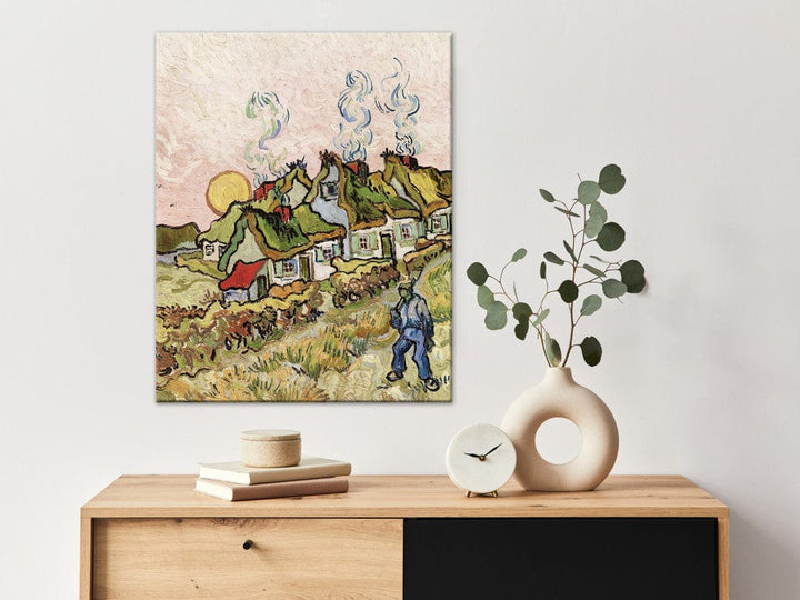Gleznas reprodukcija /Vinsents van Gogs/ - Lauku mājas saulrietā G ART