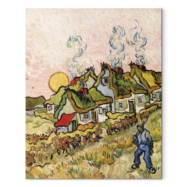 Gleznas reprodukcija /Vinsents van Gogs/ - Lauku mājas saulrietā G ART