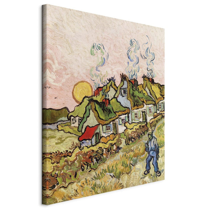 Gleznas reprodukcija /Vinsents van Gogs/ - Lauku mājas saulrietā G ART