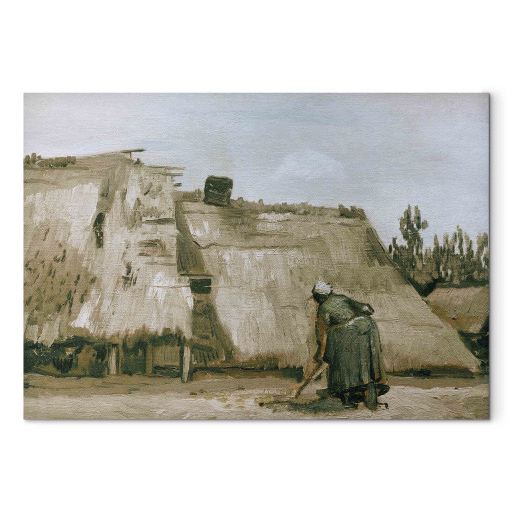 Gleznas reprodukcija /Vinsents van Gogs/ - Mājiņa ar strādājošu lauksaimnieci G ART