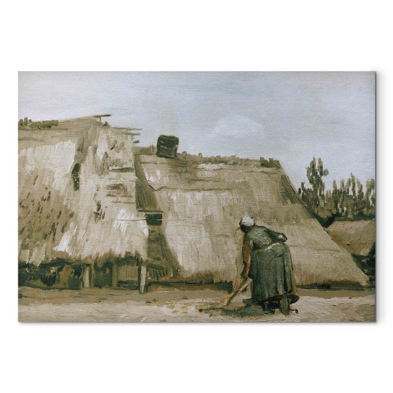 Gleznas reprodukcija (Vinsents van Gogs) - Mājiņa ar strādājošu lauksaimnieci G ART