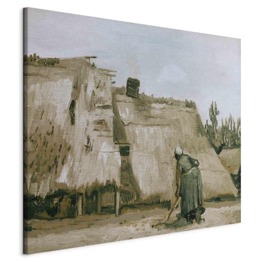 Gleznas reprodukcija /Vinsents van Gogs/ - Mājiņa ar strādājošu lauksaimnieci G ART