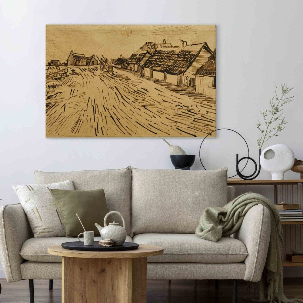 Gleznas reprodukcija /Vinsents van Gogs/ - Mājiņu rinda Les Saintes-Mariesdela-Mer rajonā G ART