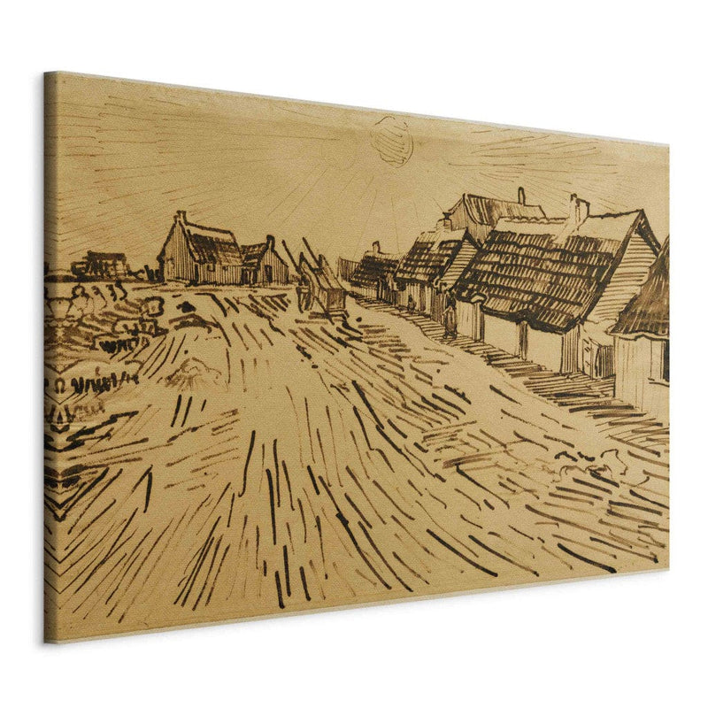 Gleznas reprodukcija (Vinsents van Gogs) - Mājiņu rinda Les Saintes-Mariesdela-Mer rajonā G ART