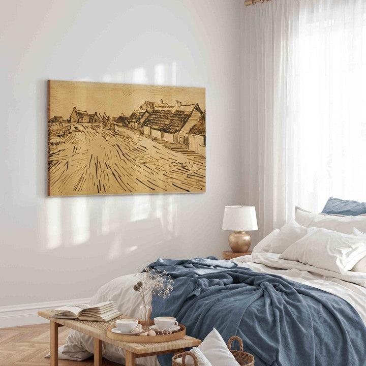 Gleznas reprodukcija /Vinsents van Gogs/ - Mājiņu rinda Les Saintes-Mariesdela-Mer rajonā G ART