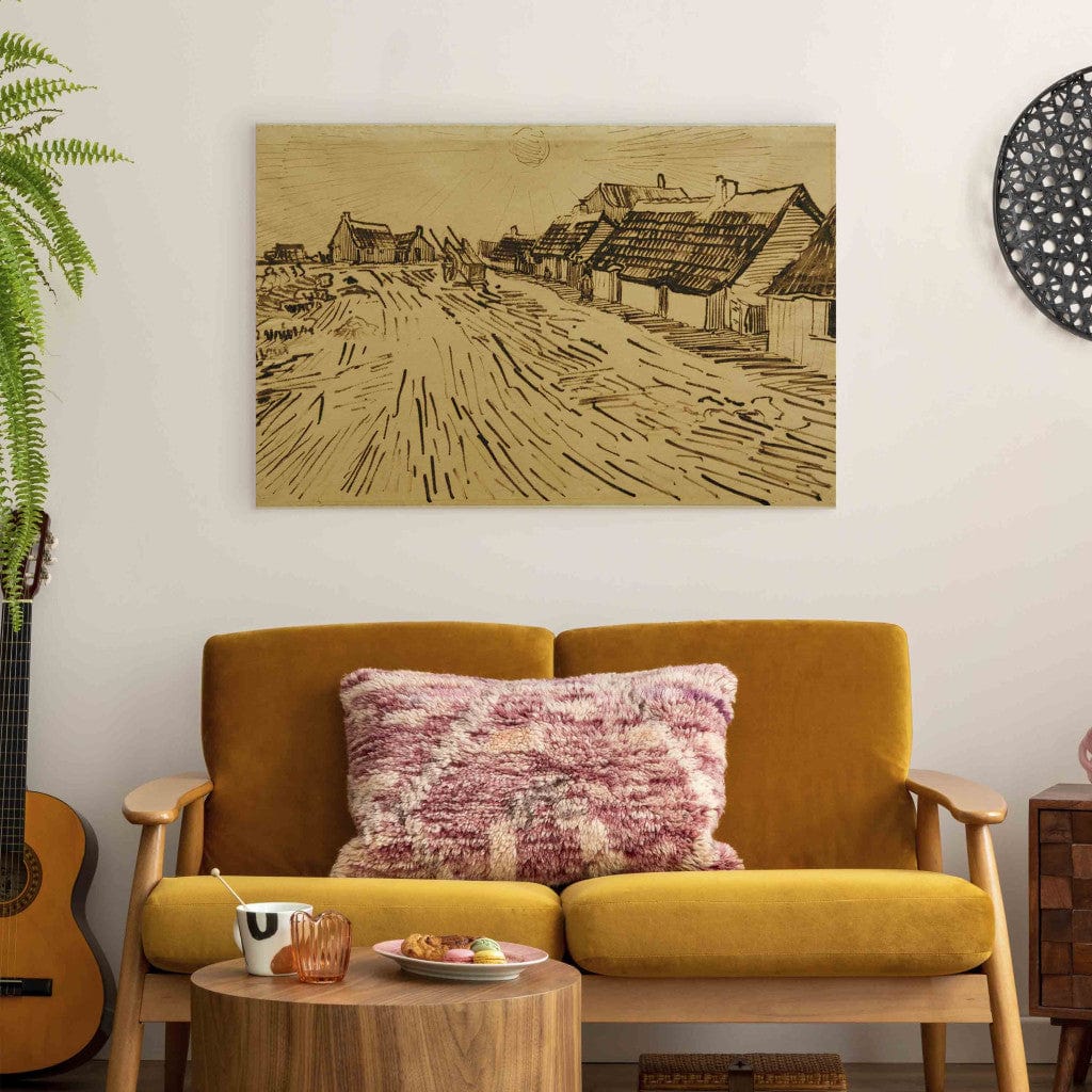 Gleznas reprodukcija /Vinsents van Gogs/ - Mājiņu rinda Les Saintes-Mariesdela-Mer rajonā G ART