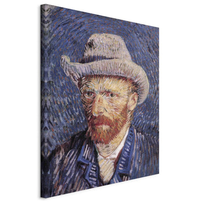 Gleznas reprodukcija (Vinsents van Gogs) - Pašportrets ar pelēku filca cepuri G ART