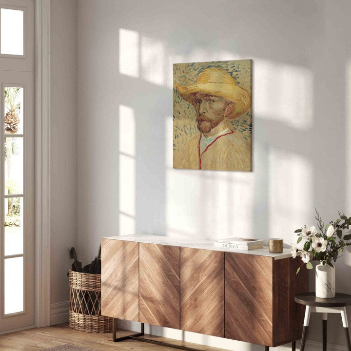 Gleznas reprodukcija /Vinsents van Gogs/ - Pašportrets ar salmu cepuri un mākslinieka halātu G ART