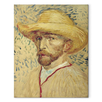Gleznas reprodukcija (Vinsents van Gogs) - Pašportrets ar salmu cepuri un mākslinieka halātu G ART