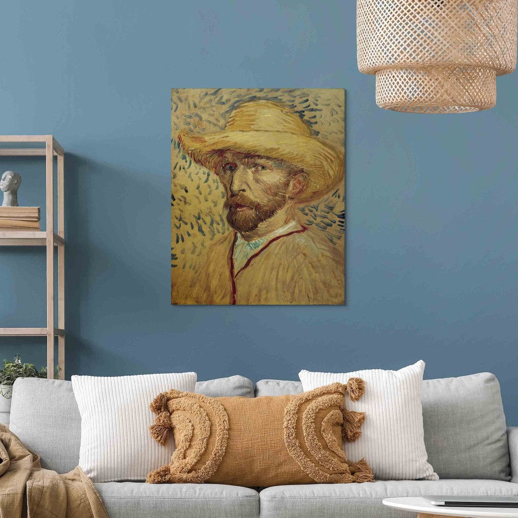 Gleznas reprodukcija /Vinsents van Gogs/ - Pašportrets ar salmu cepuri un mākslinieka halātu G ART