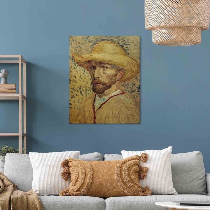 Gleznas reprodukcija /Vinsents van Gogs/ - Pašportrets ar salmu cepuri un mākslinieka halātu G ART