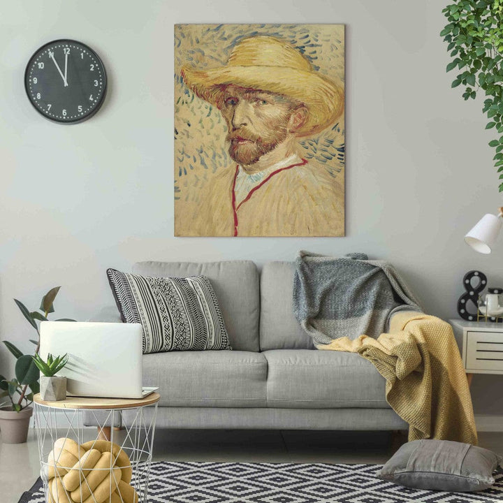 Gleznas reprodukcija /Vinsents van Gogs/ - Pašportrets ar salmu cepuri un mākslinieka halātu G ART