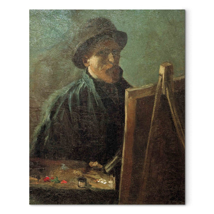 Gleznas reprodukcija /Vinsents van Gogs/ - Pašportrets ar tumšu filca cepuri pie molberta G ART