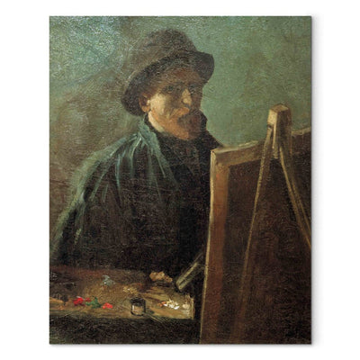 Reproduction of painting (Vincent van Gogh) - Self -portrait with a dark felt hat at the easel g art