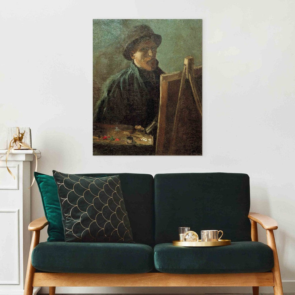 Gleznas reprodukcija /Vinsents van Gogs/ - Pašportrets ar tumšu filca cepuri pie molberta G ART