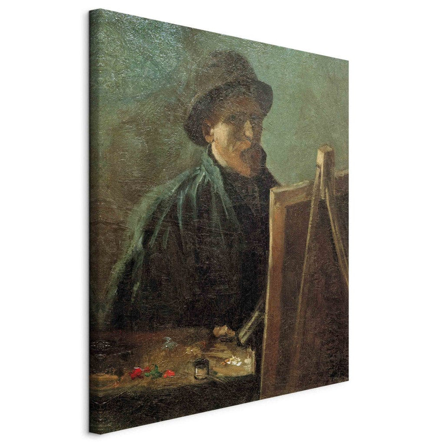 Gleznas reprodukcija /Vinsents van Gogs/ - Pašportrets ar tumšu filca cepuri pie molberta G ART