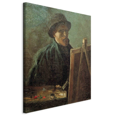 Reproduction of painting (Vincent van Gogh) - Self -portrait with a dark felt hat at the easel g art