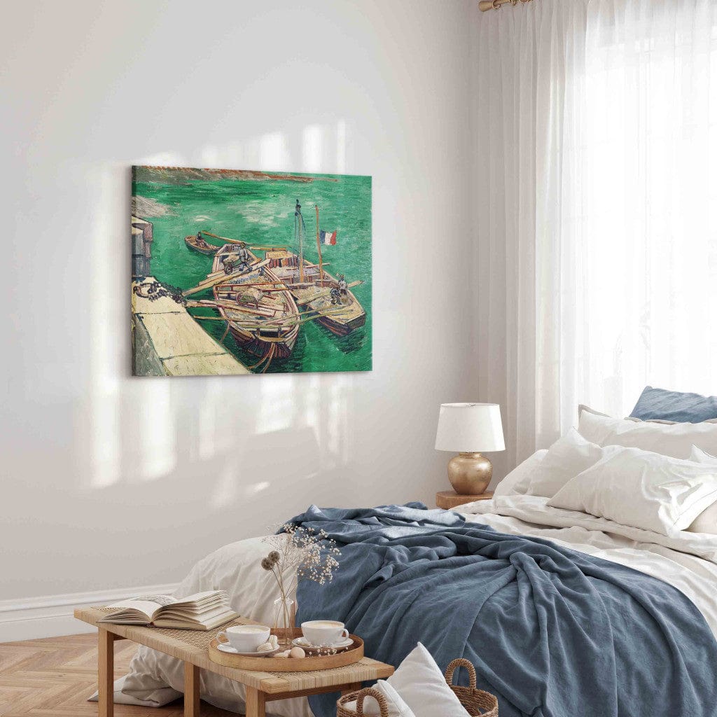 Gleznas reprodukcija /Vinsents van Gogs/ - Piestātne ar laivām G ART
