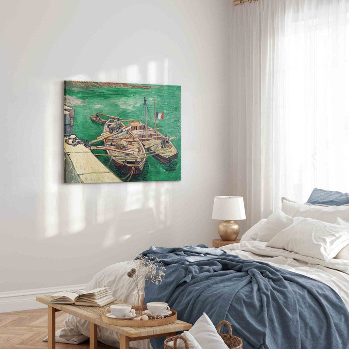 Gleznas reprodukcija /Vinsents van Gogs/ - Piestātne ar laivām G ART