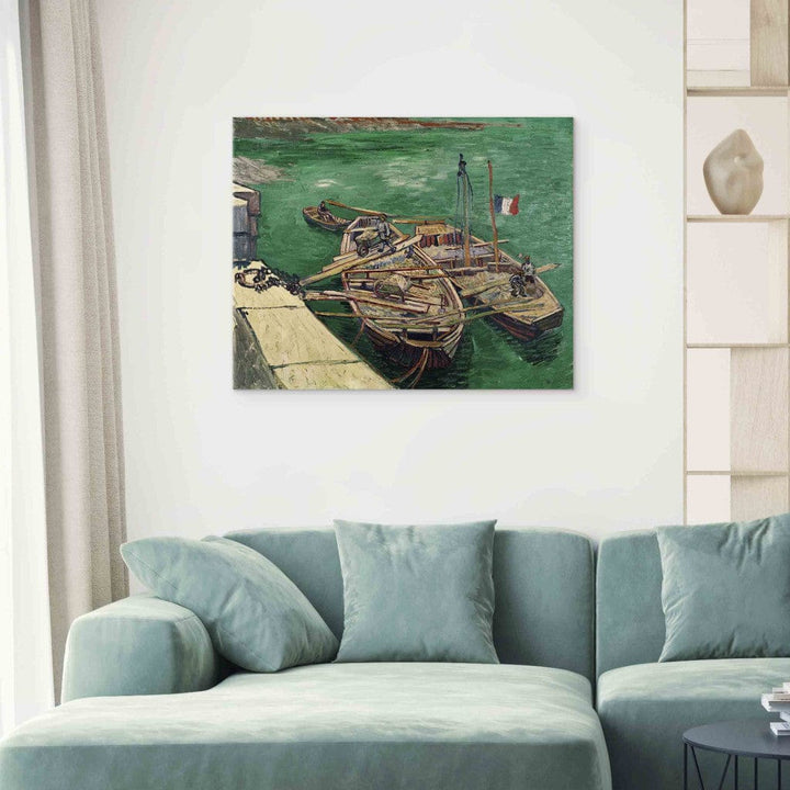Gleznas reprodukcija /Vinsents van Gogs/ - Piestātne ar laivām G ART