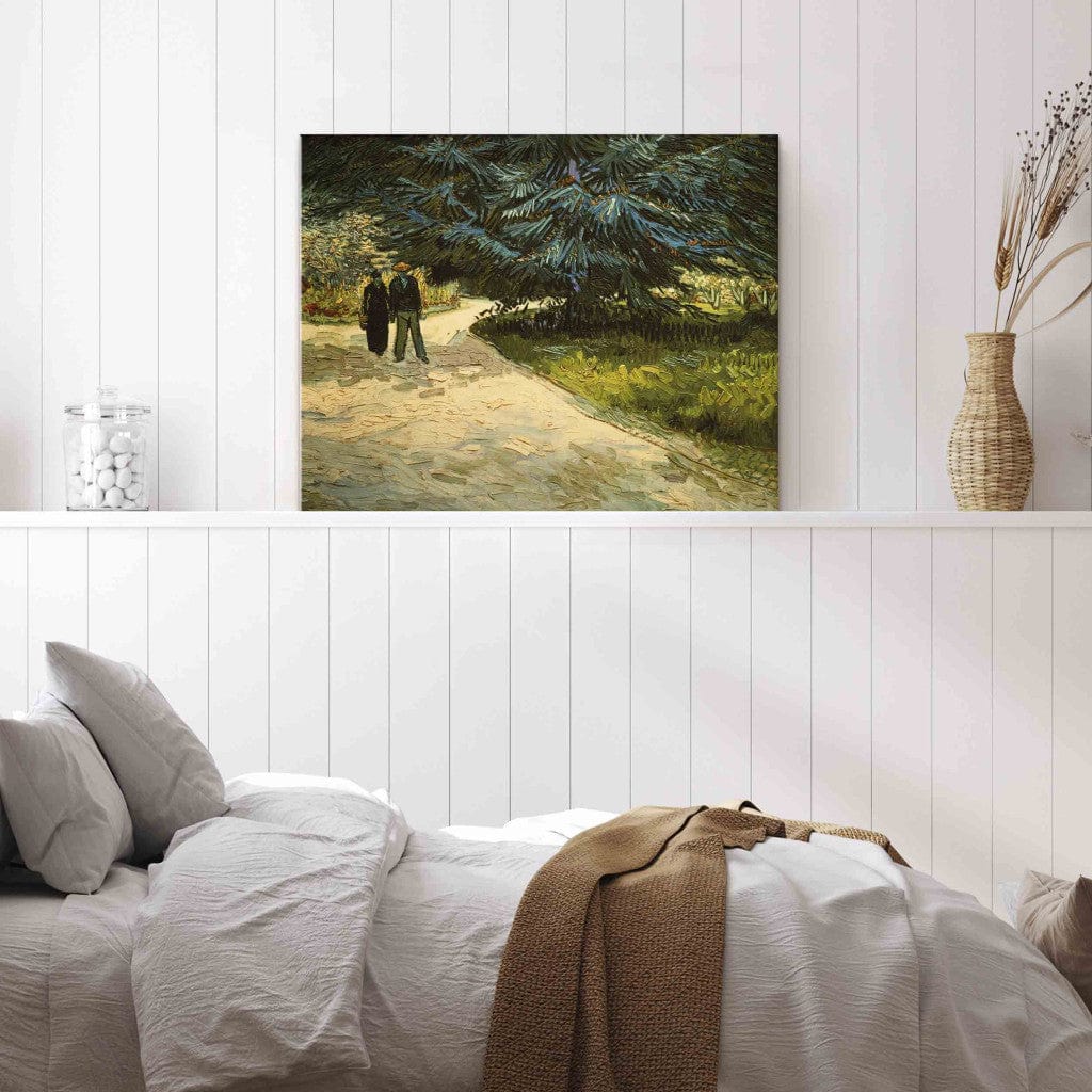 Gleznas reprodukcija /Vinsents van Gogs/ - Publisks dārzs ar pāri un zilo egli: Dzejnieka dārzs III G ART
