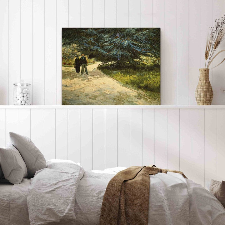 Gleznas reprodukcija /Vinsents van Gogs/ - Publisks dārzs ar pāri un zilo egli: Dzejnieka dārzs III G ART