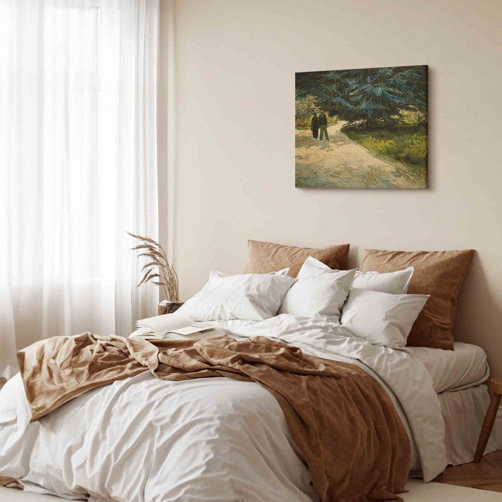 Gleznas reprodukcija /Vinsents van Gogs/ - Publisks dārzs ar pāri un zilo egli: Dzejnieka dārzs III G ART