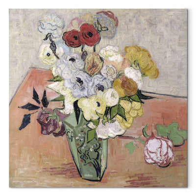 Tapybos reprodukcija (Vincentas Van Gogas) - rožės ir anemonų G menas