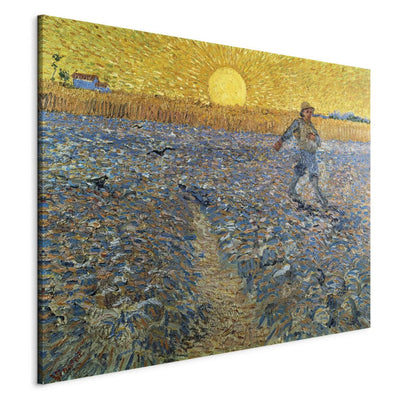 Maalauksen lisääntyminen (Vincent Van Gogh) - Kylvää auringonlaskun G -taidetta